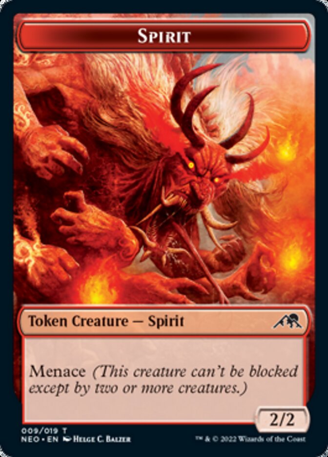 {T} Samurai // Spirit (009) Double-sided Token [Kamigawa: Neon Dynasty Tokens][TNEO 003]