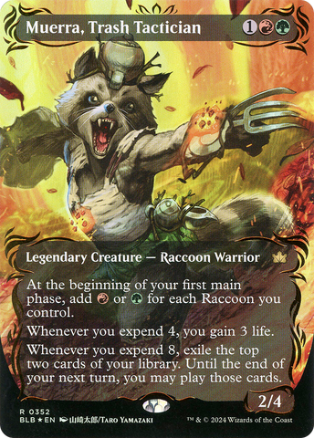 {@R} Muerra, Trash Tactician (Borderless) (Raised Foil) [Bloomburrow][BLB 352]