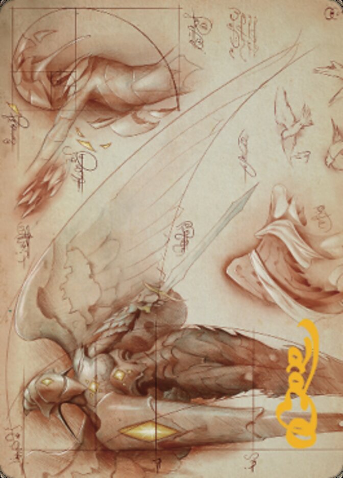{A} Platinum Angel Art Card (Gold-Stamped Signature) [The Brothers' War Art Series][GS ABRO 071]
