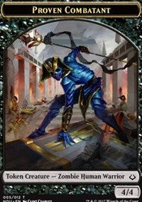 {T} Proven Combatant // Cat Double-sided Token [Hour of Devastation Tokens][THOU 005]