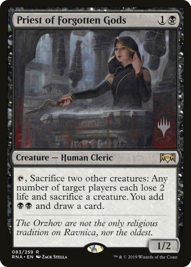 {R} Priest of Forgotten Gods (Promo Pack) [Ravnica Allegiance Promos][PP RNA 083]
