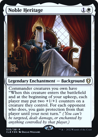 {R} Noble Heritage [Commander Legends: Battle for Baldur's Gate Prerelease Promos][PR CLB 035]