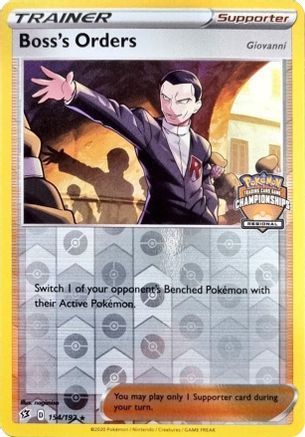 [PKM] Boss's Orders (154/192) (Giovanni) (Regional Championship Promo) [Sword & Shield: Rebel Clash]