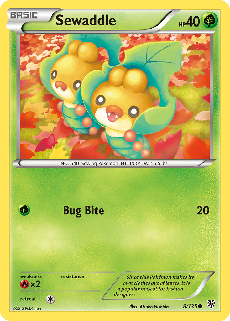 [PKM-C] Sewaddle (8/135) [Black & White: Plasma Storm]