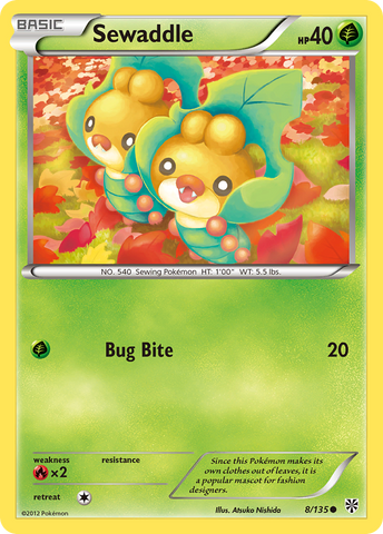 [PKM-C] Sewaddle (8/135) [Black & White: Plasma Storm]