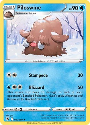 [PKM] Piloswine (032/189) [Sword & Shield: Astral Radiance]