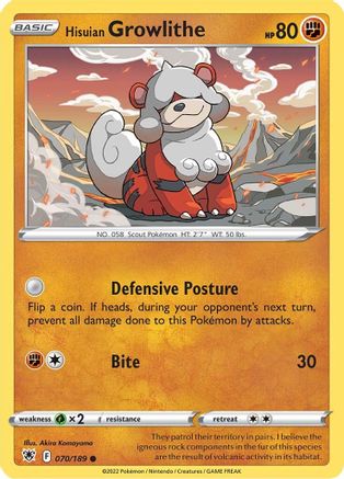 [PKM] Hisuian Growlithe (070/189) [Sword & Shield: Astral Radiance]