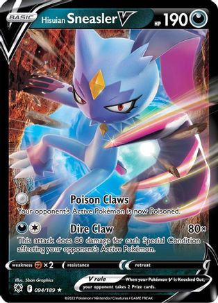 [PKM] Hisuian Sneasler V (094/189) [Sword & Shield: Astral Radiance]