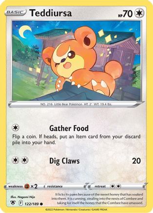 [PKM] Teddiursa (122/189) [Sword & Shield: Astral Radiance]