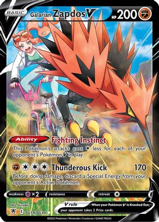 [PKM] Galarian Zapdos V (TG19/TG30) [Sword & Shield: Astral Radiance]