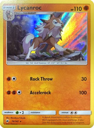 [PKM] Lycanroc (76/147) (Water Web Holo) [Sun & Moon: Burning Shadows]