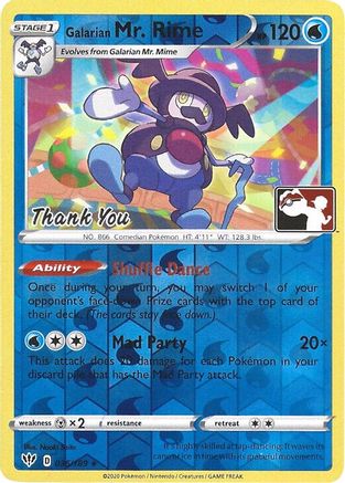 [PKM-R] Galarian Mr. Rime (36/189) (Thank You Promo) [Sword & Shield: Darkness Ablaze]