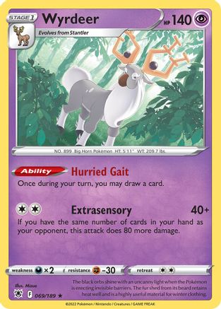[PKM] Wyrdeer (069/189) (Theme Deck Exclusive) [Sword & Shield: Astral Radiance]