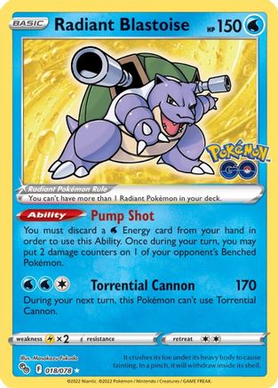 [PKM] Radiant Blastoise (018/078) [PokÃƒÂ©mon GO]