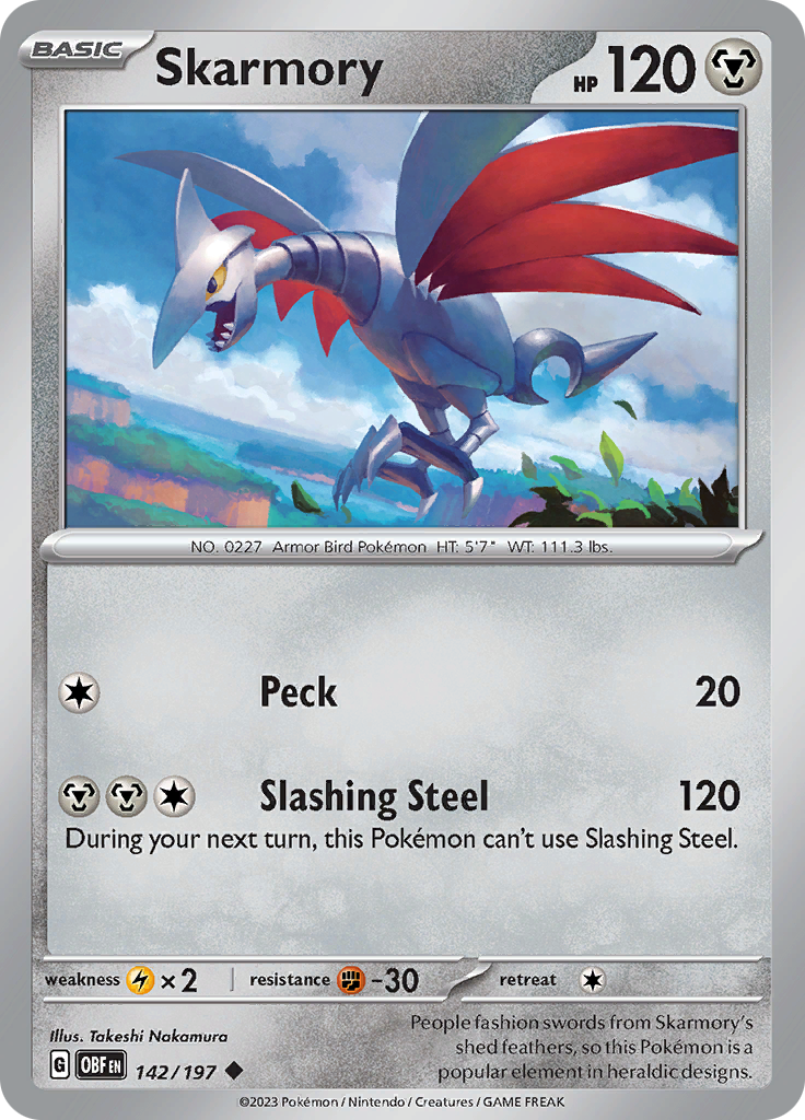 Skarmory 142 - SV03 Obsidian Flames
