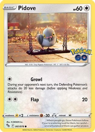 [PKM] Pidove (061/078) [PokÃƒÂ©mon GO]