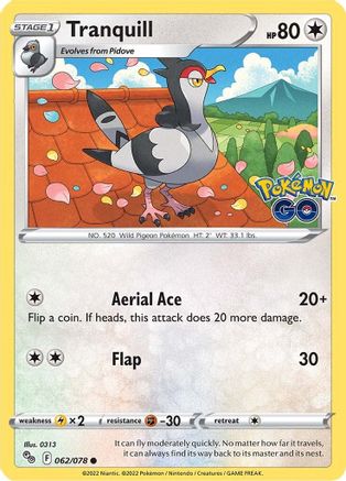[PKM] Tranquill (062/078) [PokÃƒÂ©mon GO]
