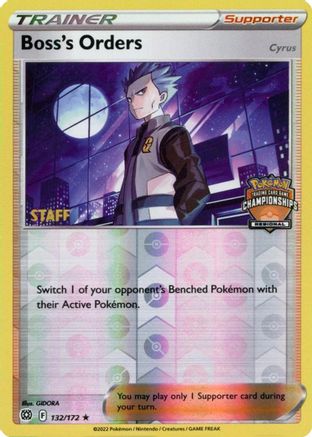 [PKM] Boss's Orders (132/172) (Regional Championship Promo) (Staff) [Sword & Shield: Brilliant Stars]