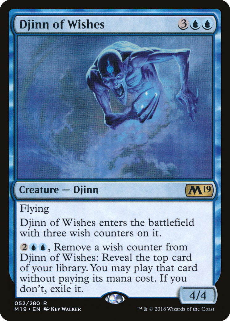 {R} Djinn of Wishes [Core Set 2019][M19 052]