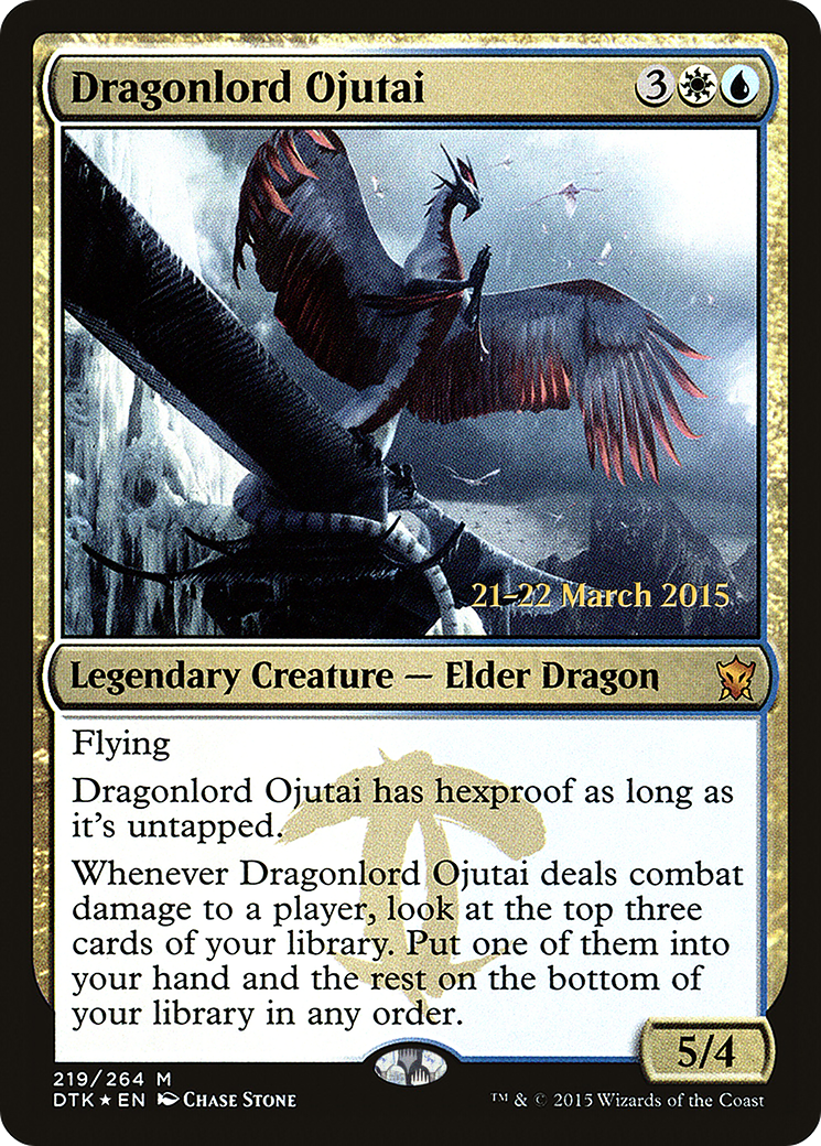 {R} Dragonlord Ojutai [Dragons of Tarkir Prerelease Promos][PR DTK 219] - Misty Mountain Games