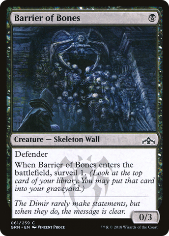 {C} Barrier of Bones [Guilds of Ravnica][GRN 061]