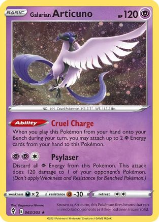 [PKM] Galarian Articuno (063/203) (Cosmos Holo) [Sword & Shield: Evolving Skies]