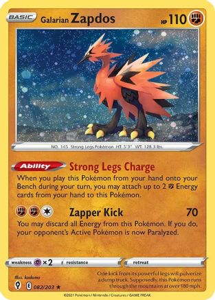 [PKM] Galarian Zapdos (082/203) (Cosmos Holo) [Sword & Shield: Evolving Skies]
