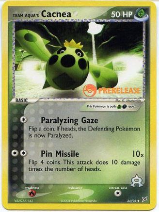 [PKM] Team Aqua's Cacnea (24/95) (Prerelease Promo) [EX: Team Magma vs Team Aqua]