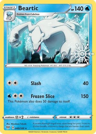 [PKM] Beartic (049/189) (Holiday Calendar) [Sword & Shield: Darkness Ablaze]