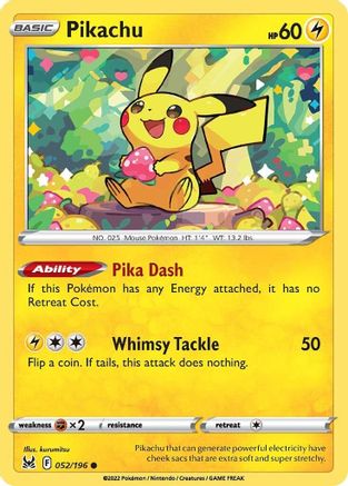 [PKM] Pikachu (052/196) [Sword & Shield: Lost Origin]