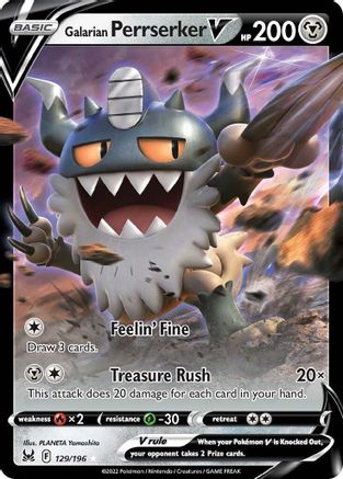 [PKM-R] Galarian Perrserker V (129/196) [Sword & Shield: Lost Origin]