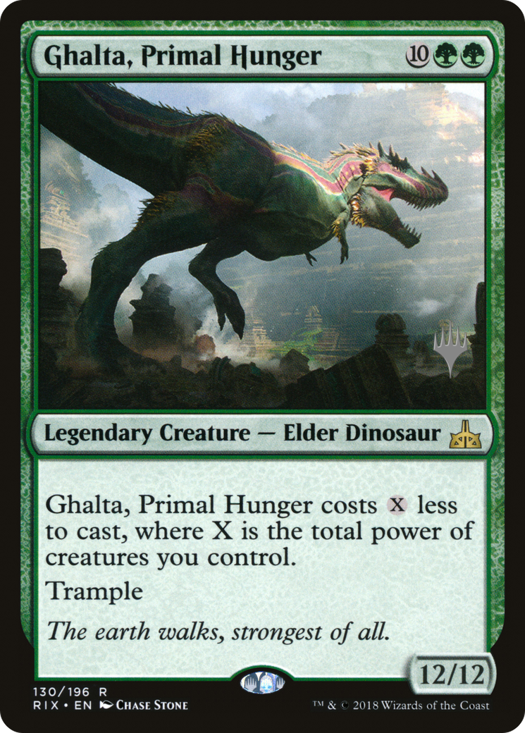{R} Ghalta, Primal Hunger (Promo Pack) [Rivals of Ixalan Promos][PP RIX 130]