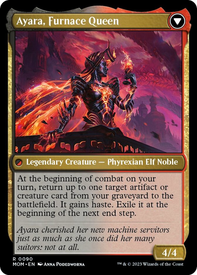 {R} Ayara, Widow of the Realm // Ayara, Furnace Queen [March of the Machine][MOM 090]