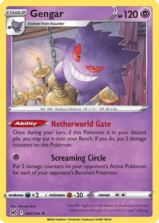 [PKM-R] Gengar (066/196) (Theme Deck Exclusive) [Sword & Shield: Lost Origin]