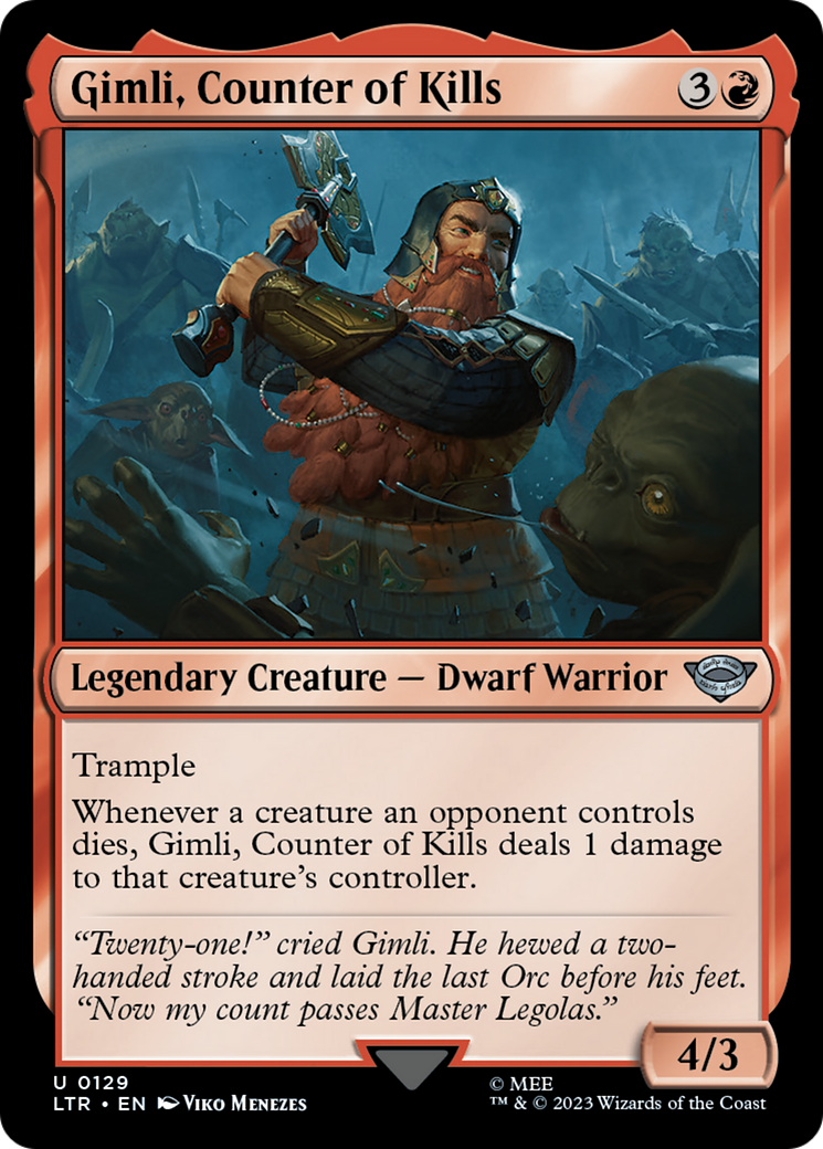 {C} Gimli, Counter of Kills [The Lord of the Rings: Tales of Middle-Earth][LTR 129]
