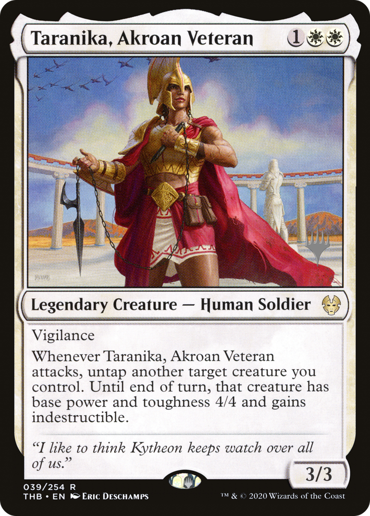 {R} Taranika, Akroan Veteran (Promo Pack) [Theros Beyond Death Promos][PP THB 039]