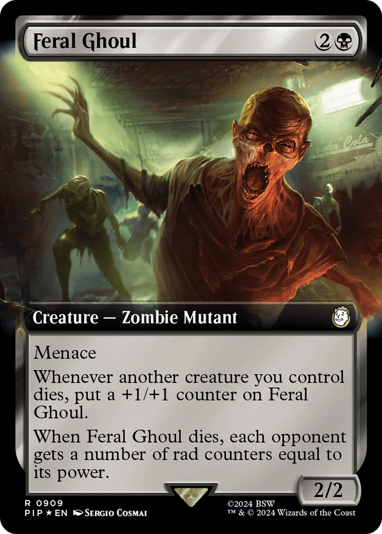 {R} Feral Ghoul (Extended Art) (Surge Foil) [Fallout][PIP 909]
