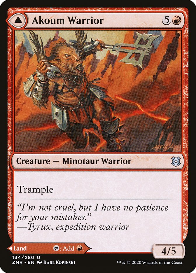 {C} Akoum Warrior // Akoum Teeth [Zendikar Rising][ZNR 134]