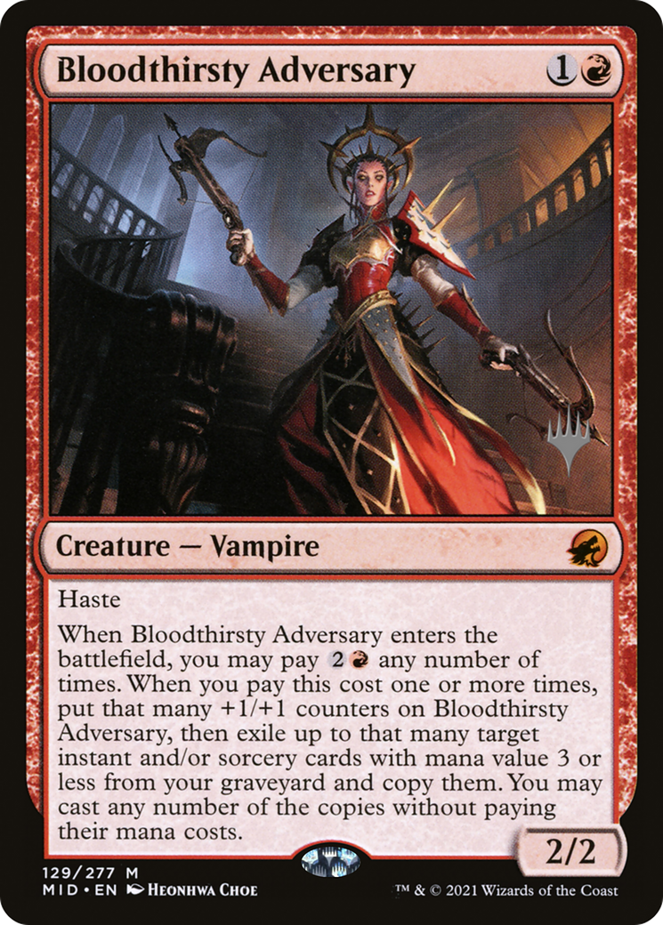 {R} Bloodthirsty Adversary (Promo Pack) [Innistrad: Midnight Hunt Promo Pack][PP MID 129]