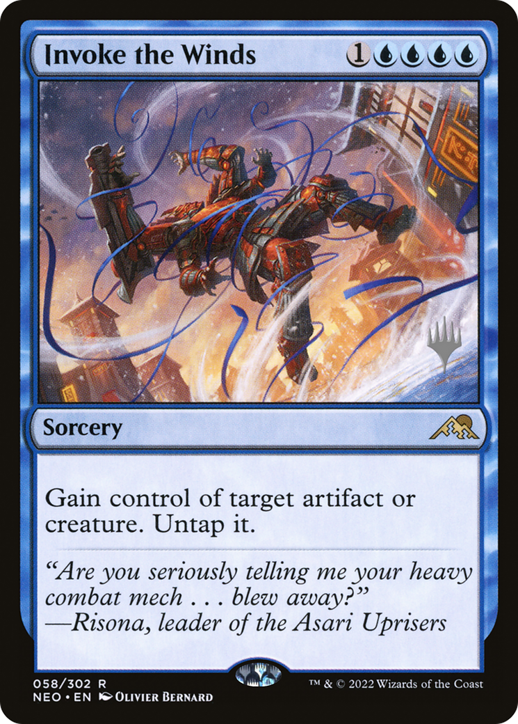 {R} Invoke the Winds (Promo Pack) [Kamigawa: Neon Dynasty Promos][PP NEO 058]