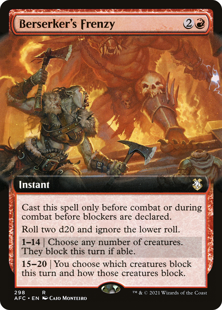 {R} Berserker's Frenzy (Extended Art) [Dungeons & Dragons: Adventures in the Forgotten Realms Commander][AFC 298] - Misty Mountain Games
