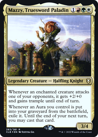 {R} Mazzy, Truesword Paladin [Commander Legends: Battle for Baldur's Gate Prerelease Promos][PR CLB 283]