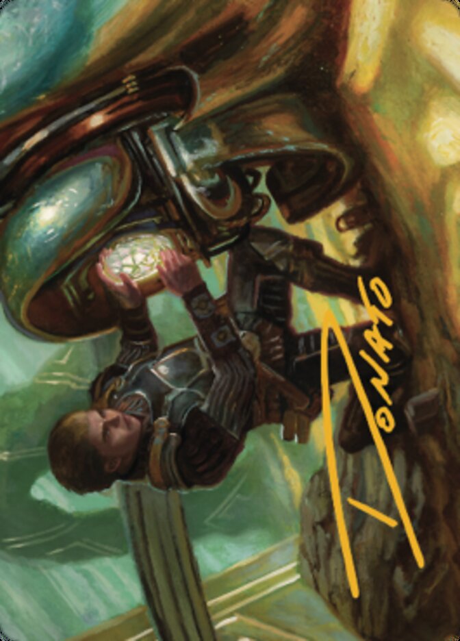 {A} Urza, Powerstone Prodigy Art Card (Gold-Stamped Signature) [The Brothers' War Art Series][GS ABRO 035]