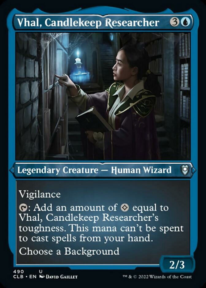 {C} Vhal, Candlekeep Researcher (Foil Etched) [Commander Legends: Battle for Baldur's Gate][CLB 490]