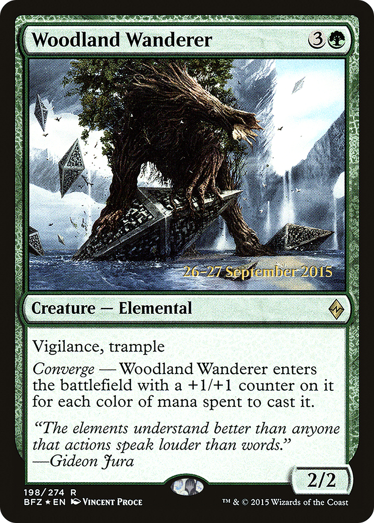 {R} Woodland Wanderer [Battle for Zendikar Prerelease Promos][PR BFZ 198] - Misty Mountain Games