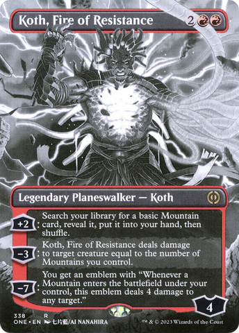{R} Koth, Fire of Resistance (Borderless Manga) [Phyrexia: All Will Be One][ONE 338]