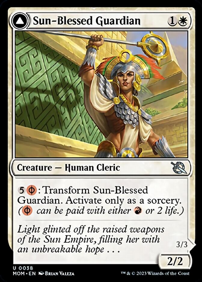 {C} Sun-Blessed Guardian // Furnace-Blessed Conqueror [March of the Machine][MOM 038]