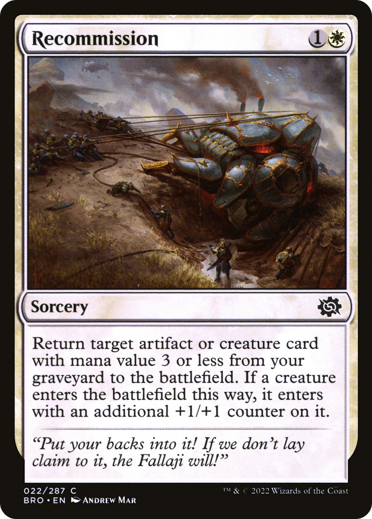 {C} Recommission [The Brothers' War][BRO 022]