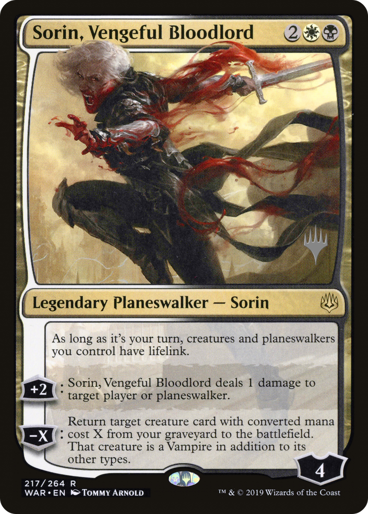 {R} Sorin, Vengeful Bloodlord (Promo Pack) [War of the Spark Promos][PP WAR 217]