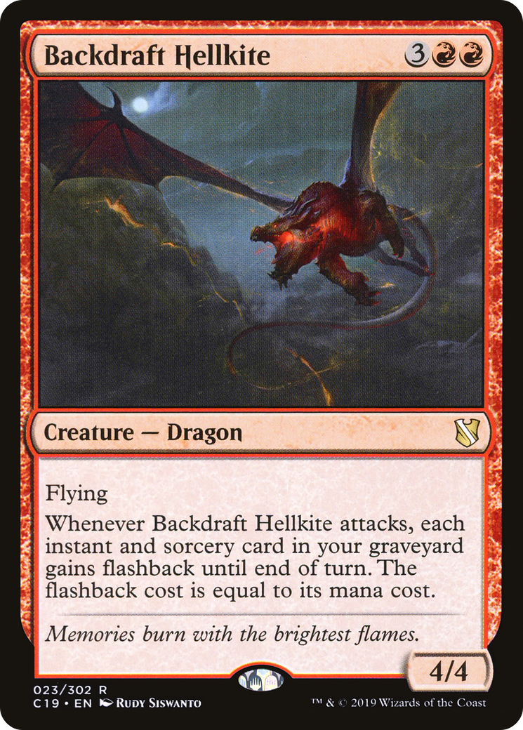{R} Backdraft Hellkite [Commander 2019][C19 023]